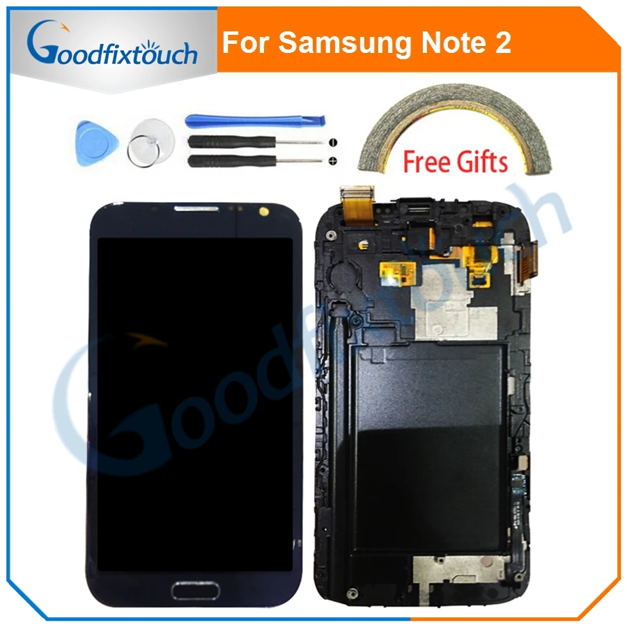 

For Samsung GALAXY Note 2 N7100 LCD Display Touch Screen Digitizer Assembly With Frame For Samsung Note2 N7105 i317 T889