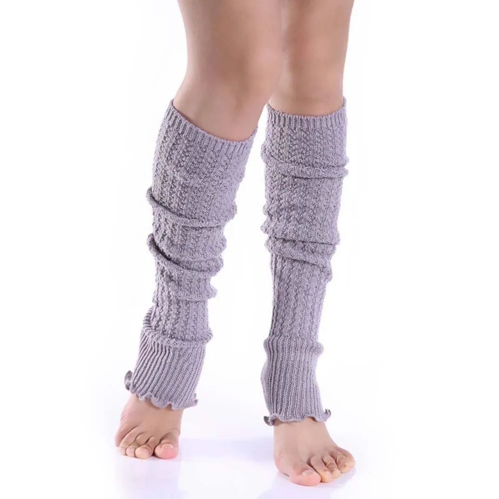 High Quality Ladies Women Winter Leg Warmers Girl Gaiters Knit Warm Boot Cuffs Over Knee