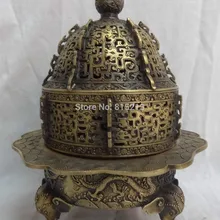 Bi0011862 Тибет Бронзовый Буддийский Fly Dragon Ball Статуя Голова Слона Курильница Курильница