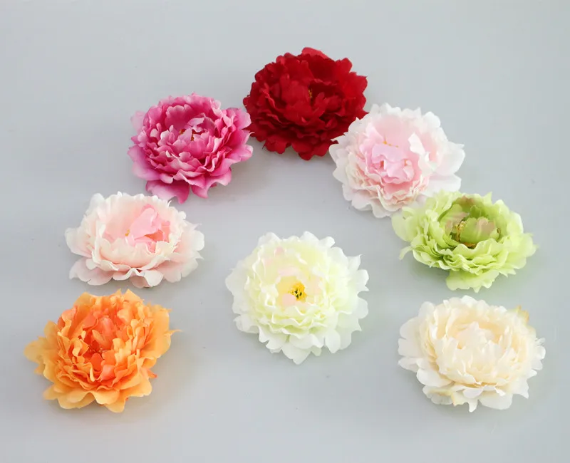 Flone 12cm Simulation Peony Flower Head Silk Flower DIY Headdress For Wedding Party Family Photography Props Decorative Art (3)