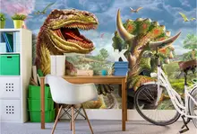 

Custom photo 3d wallpaper Non-woven mural Tyrannosaurus rex Jurassic forest painting 3d wall murals wallpaper for walls 3 d