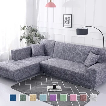 

New 2 Pieces Covers for L Shaped Sofa Coner Sofa Sectional Couch Sofa Cover for Living Room Elastic Corner Sofa Covers Stretch