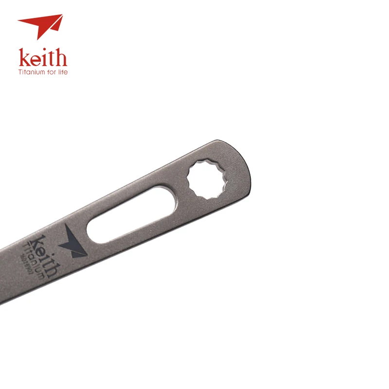 Keith 3 en 1 de titanio cuchara tenedor cuchillo cubiertos conjuntos de titanio con mosquetón Camping cubiertos al aire libre vajilla Spork Ti5310 53g