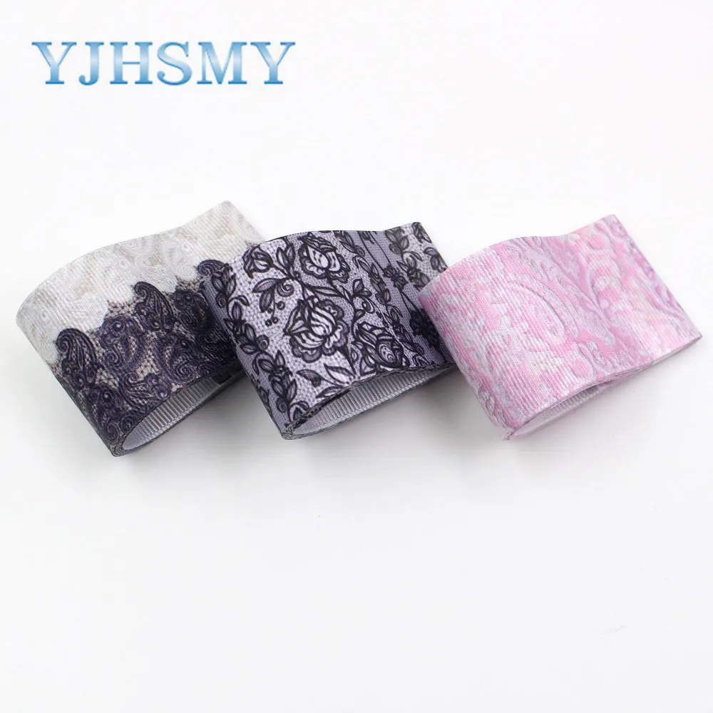 YJHSMY I-19308-545 38mm 10yards flower Thermal transfer Printed grosgrain Ribbons bow cap DIY handmade accessories decorations | Дом и сад