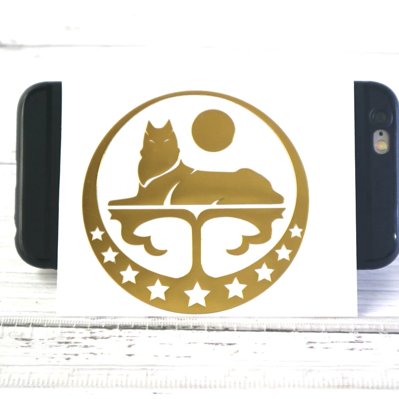 

JS-001#6*6cm Chechnya Chechen Republic of Ichkeria Chechen wolf cool nickel metal car stickers decals for Car Styling Laptop