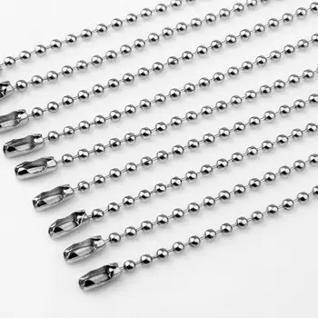 

5pcs Cute Stainless Steel Chains Badge Reel ID Name Card Key Holder 60cm Card Badge Holder Ball Beads Badge Reel Stationary