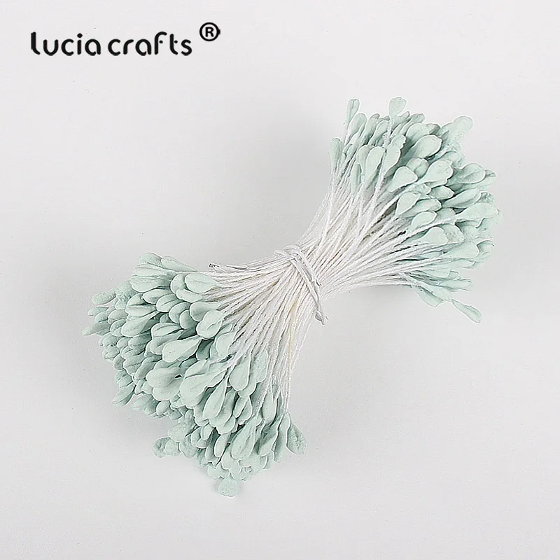 Lucia crafts 330 шт 3 мм Высокое качество матовый двойной цветок с головками stamen pistil украшения торта ремесло DIY C1202