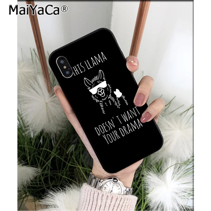 MaiYaCa Llama Alpacas животное ТПУ Мягкий силиконовый чехол для телефона чехол для iPhone 6S 6plus 7plus 8 8Plus X Xs MAX 5 5S XR - Цвет: A15