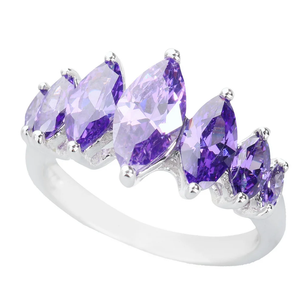 Женское серебряное кольцо Marquise Крутое Винтажное с полудрагоценным камнем 5*10 мм