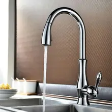 Выдвижная хромированная Clour Кухня кран Однорычажный одно отверстие смеситель нового