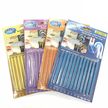 

12/set Sani Sticks Oil Decontamination The Kitchen Toilet Bathtub Drain Cleaner Sewer Cleaning Rod Convenient Sewer Hair Clear