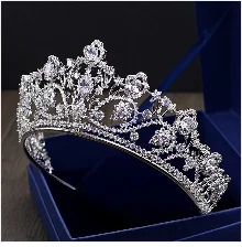 Циркониевая корона с покрытием для невесты, диадема из циркония, свадебные аксессуары для волос, диадема и короны, фианит, WIGO1352