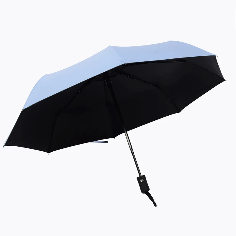 Yesello, Одноцветный зонт, складной, автоматический зонтик, ветрозащитный, для путешествий, дождя, солнца, зонты, дождь, женский, водонепроницаемый зонтик - Цвет: Sky-blue