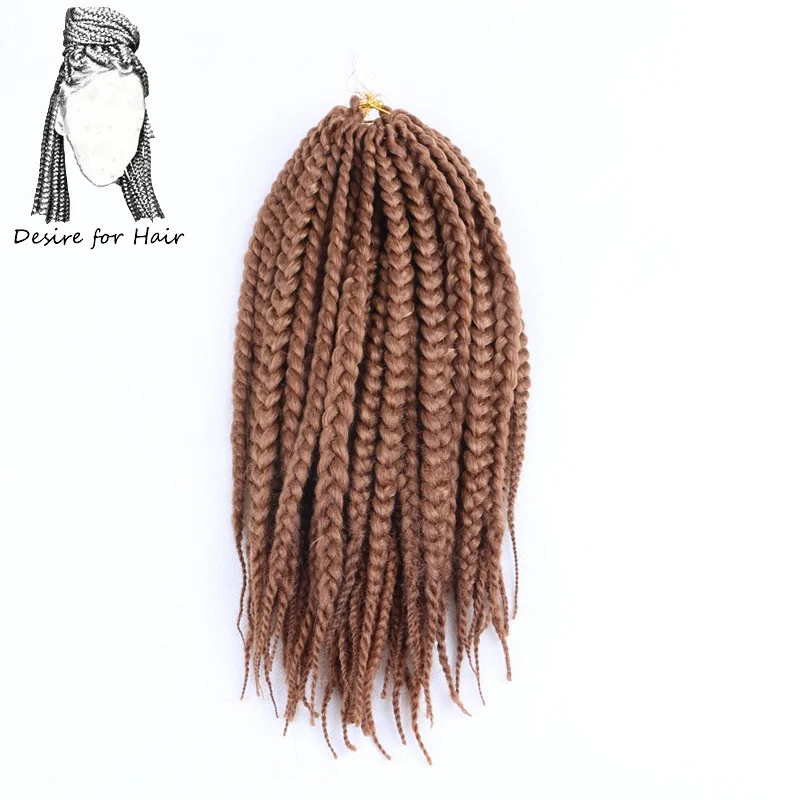 Desire for hair 14 дюймов 80 г 12 прядей коробка косички синтетические косички для наращивания крупное плетение наращивание волос черный цвет - Цвет: #30