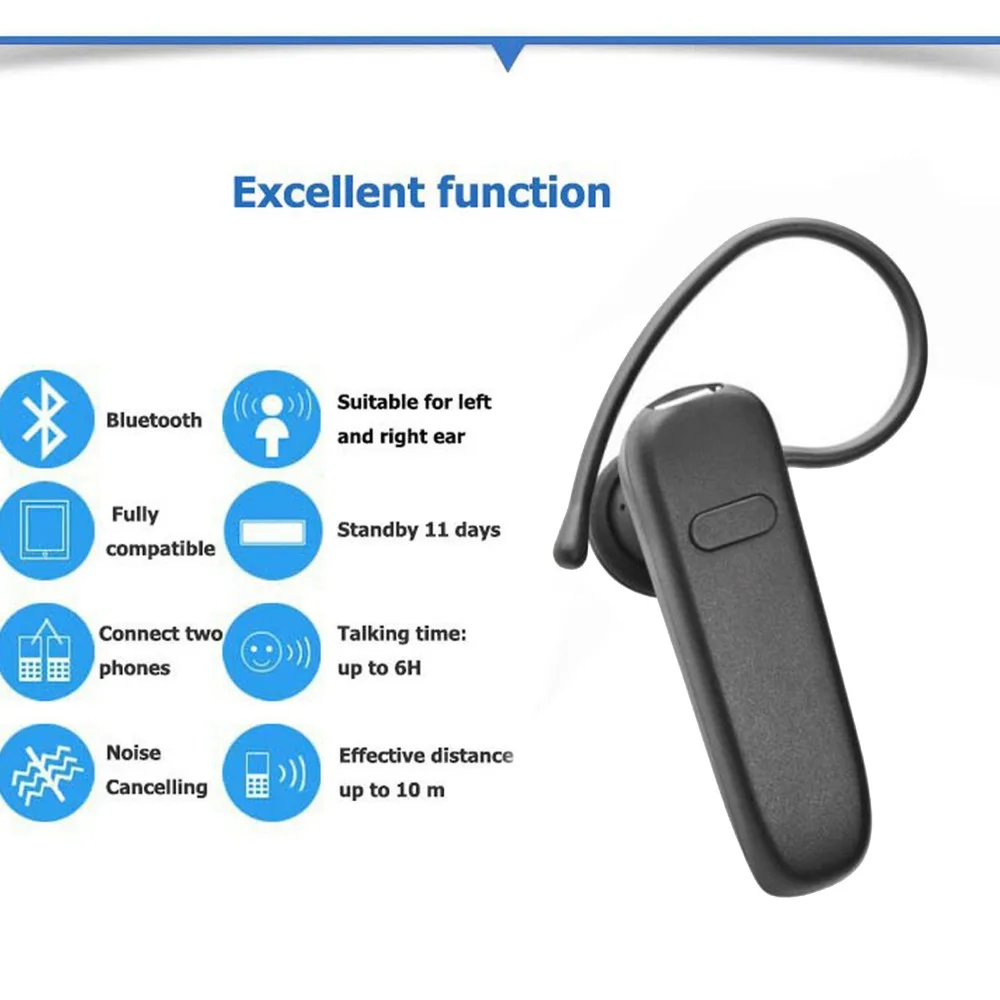 A2DP Bluetooth Headset Stereo Earphone Wireless Headphone With Mic Handfree For Samsung S9 Plus S8 S7 iPhone X 9 8S Motorola Z2