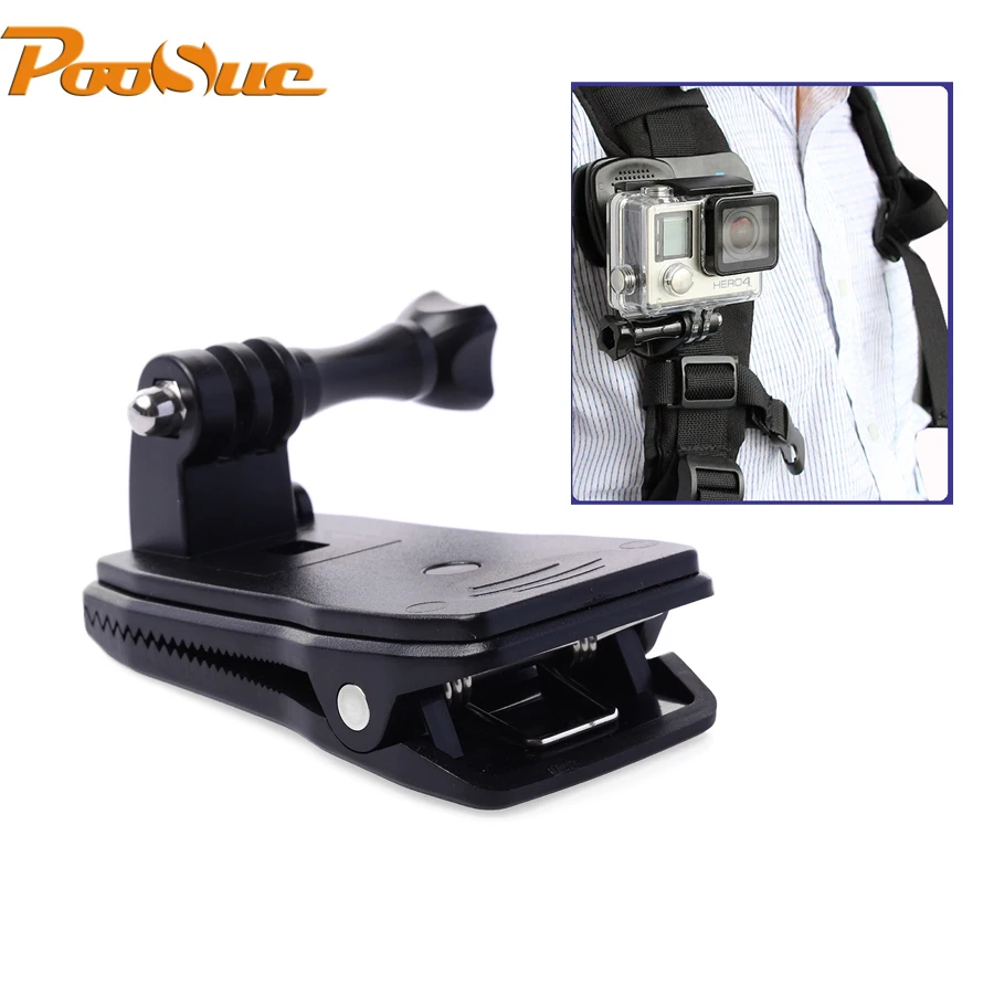 NEW GoPro Quik Release 360 Rotary Backpack Clip Clamp Fast Hat Clip Mount for GoPro Hero 5, Hero