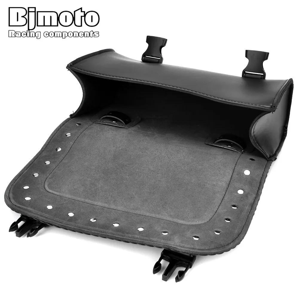 BJMOTO черная мотоциклетная Сумка седло сумка из искусственной кожи багажные сумки