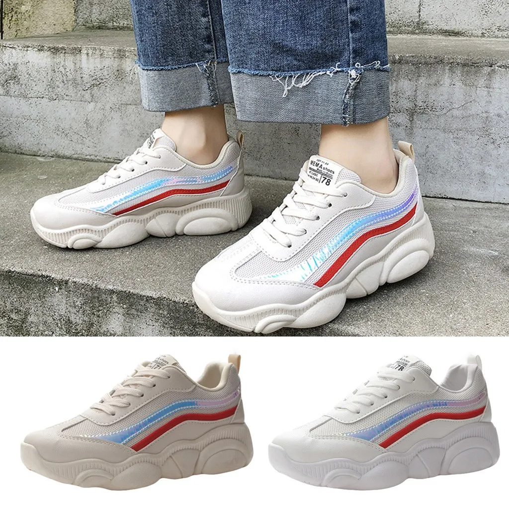 

Women Fashion Cool Sport Outdoor Figure Lazy Shoes Med Lace Up Girls Sneaker women sneakers basket femme sneakers women