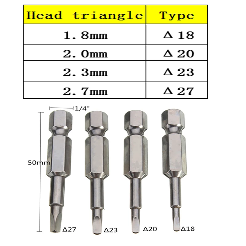 

Triangle Screwdriver Bit Set Torx Hexagon Steel Durable with Magnetic Handle Screwdriver for Repair Tools Set
