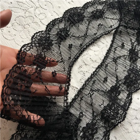 

9cm Wide Translucent Embroidery Dream Pleated Delicate Lace Fabric Cuff Skirt Edge Decoration Diy Home Textile Accessories