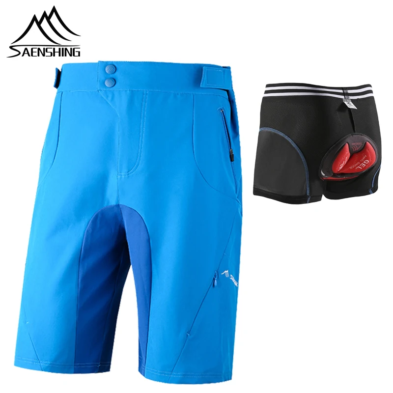 

SAENSHING MTB shorts Cycling Men+Gel Pad Cycling short Underwear gel Padded Mountain Bike Bicycle Downhill Breathable Bermuda