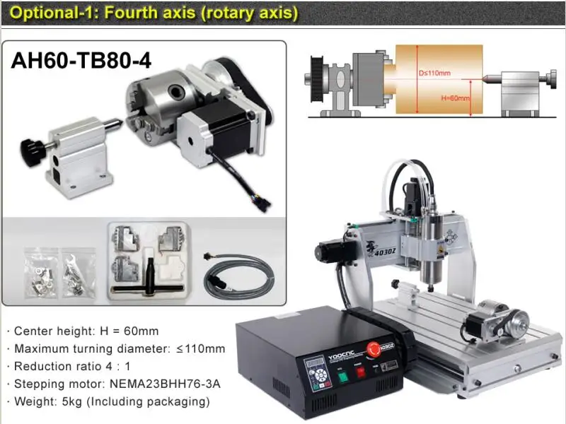 Китайский CNC 4030Z 1500W 4 оси маршрутизатор гравер шариковый винт для резки