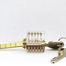 5 Pin прозрачный замок для практика слесаря, один замок с надписью цилиндр с двумя клавишами