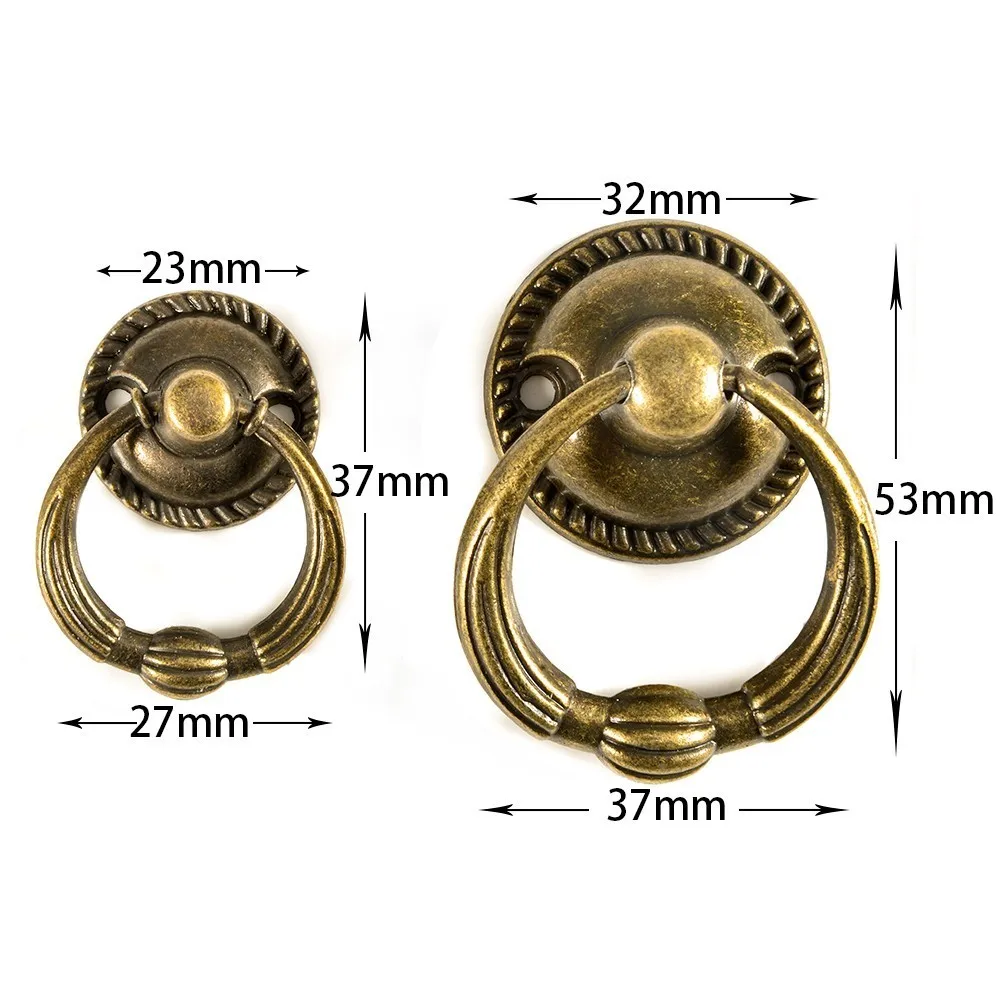 2 шт. бронзовые ручки для ювелирных коробок мини-ящик для шкафа тянет винтажные дверные ручки для стола дверное кольцо туалетный чехол фурнитура для мебели