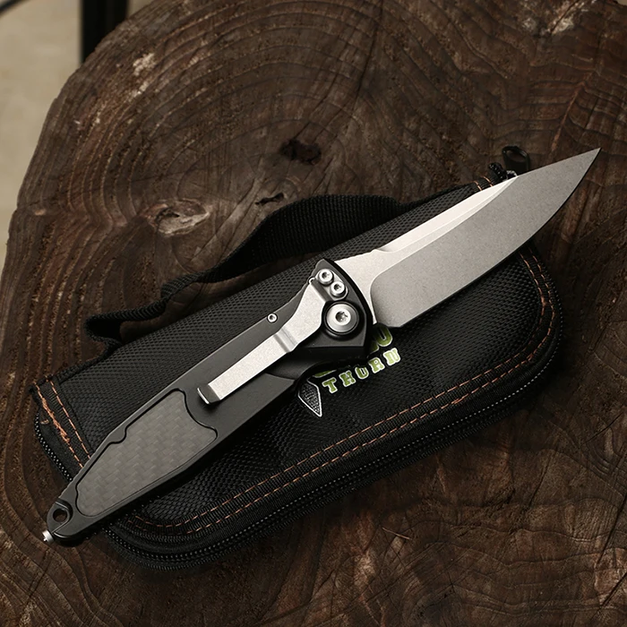 Складной нож Green thorn с микро технологией алюминиевой ручкой CF лезвие D2 для
