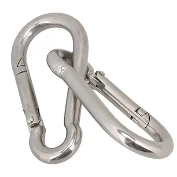 

2Pcs 304 Stainless Steel Spring Snap Carabiner Quick Link Lock Ring Hook M8 x 80mm