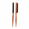 Wood Handle Hair Brush Natural Boar Fluffy Bristle Anti Loss Comb Hairdressing Barber Tool Teasing Bristle Salon Hairbrush ► Photo 2/6