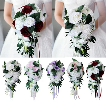

Beautiful Handmade Bridal Wedding Bouquet Indoor Home Desktop Decoration