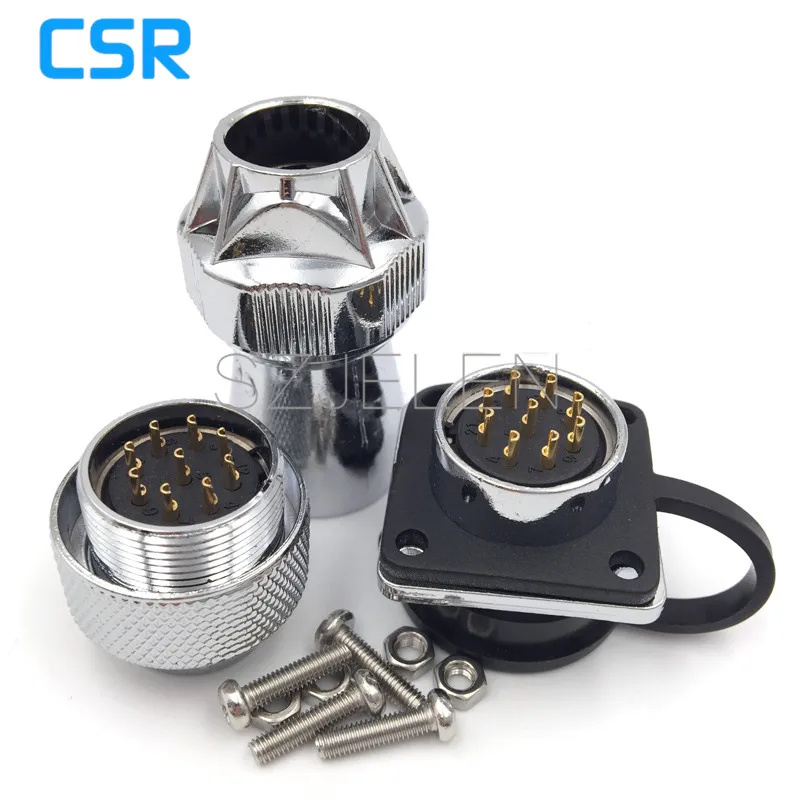 

WF20 series Waterproof metal circular 9-pin connector, 9 pin power and signal waterproof cord led wire connector ip67