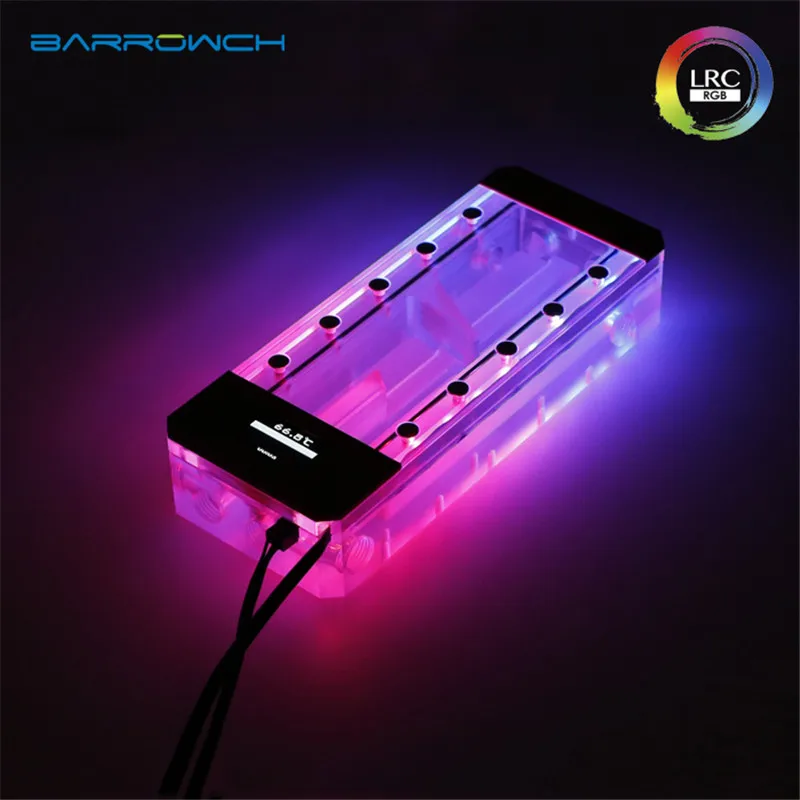 Barrowch Boxfish серия акриловый квадратный резервуар+ цифровой OLED Дисплей термометр LRC2.0 5V 3PIN синхронизации 150/200/250 мм