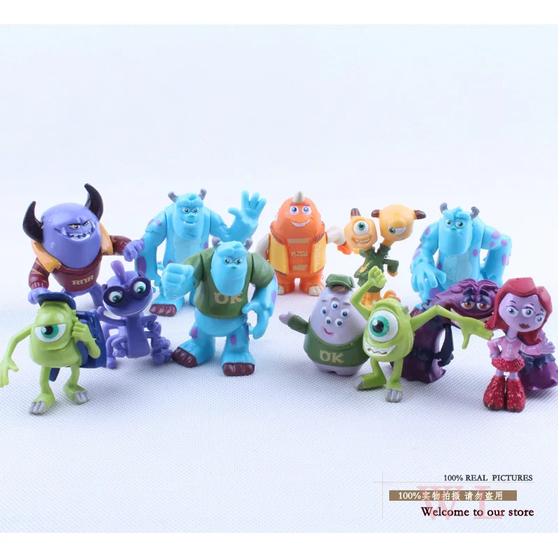 

12pcs/Set Monsters Inc. Monsters University Mike Sully Mini PVC Action Figure Toys Dolls Boys Toys Gifts 4-7cm  DSFG063