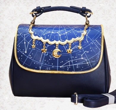

Princess sweet lolita bag original new starry sky constellation printing daily two functions portable shoulder bag MXY186