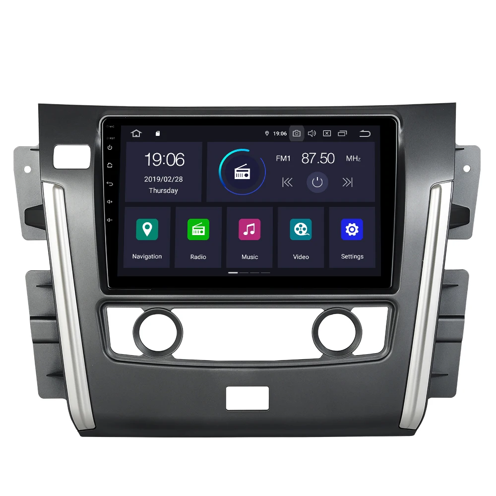 Top 10.2" IPS Radio Auto Car Multimidia Android 9.0 PX6 for Nissan Patrol 2018 GPS Car Bluetooth Touch Screen 1024*600 4G RAM HDMI 2