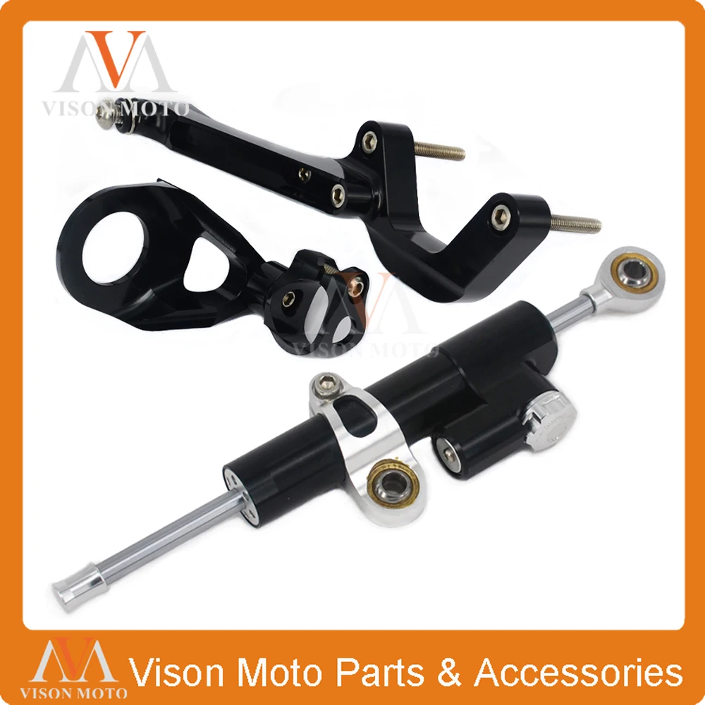 CNC Steering Damper Set Stabilizer With Bracket Mounting Assemblly For