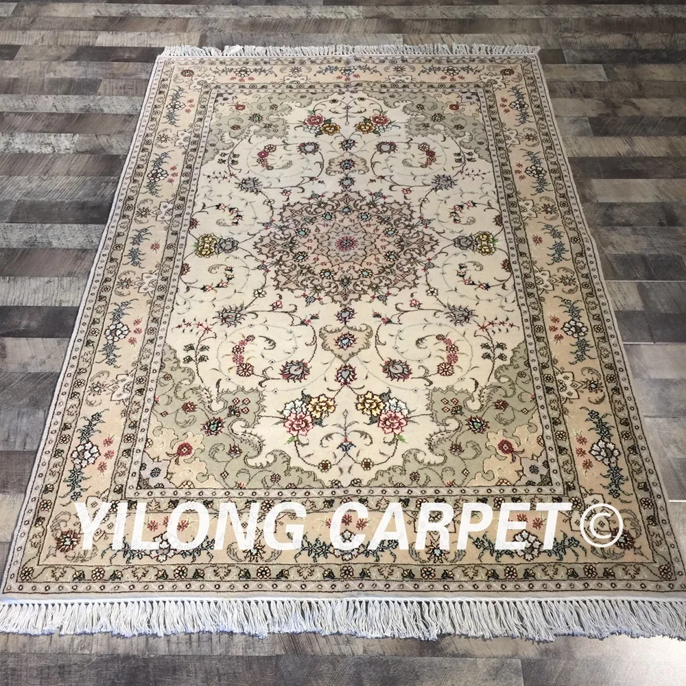 Yilong 4'x6' персидский ручной работы дизайн прочный салон ковры шерсть и шелк ковры(WY2044S4x6
