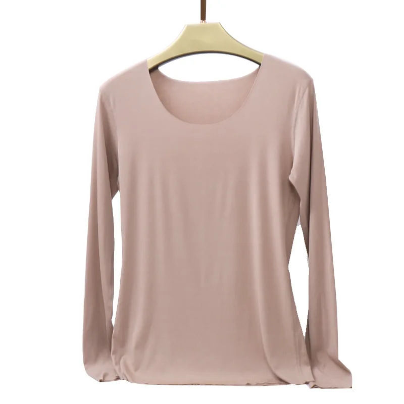 

Spring and Autumn new modal no trace long sleeve casual cut T-shirt female top Slim fit inside shirt