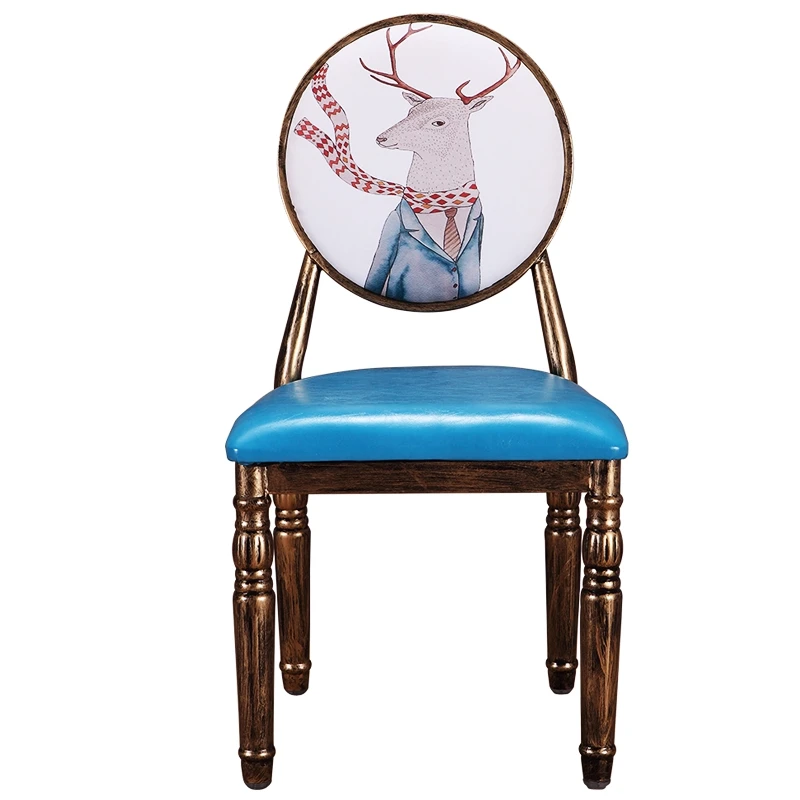 12%Retro Home Dining Chairs Hotel Reception Chairs Upholstered Chairs For Cafeteria/bedroom/living /patio/makeup/manicure