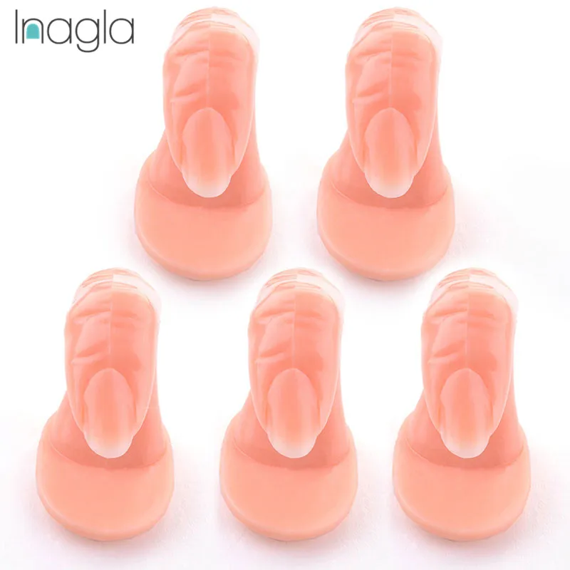 

Inagla 5Pcs Plastic Fake Finger Model Practice Training Nail Art False Nail Tips Display Salon Tools Display Tool Soft Finger