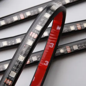 

Bluetooth aux Phone APP Control Car Styling underbody t Flexible RGB Strip Light Atmosphere Decorative Foot Lamp