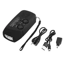 Многофункциональный AM/FM радио на солнечных батарейках рукоятка аварийное зарядное устройство для телефона power Bank фонарик