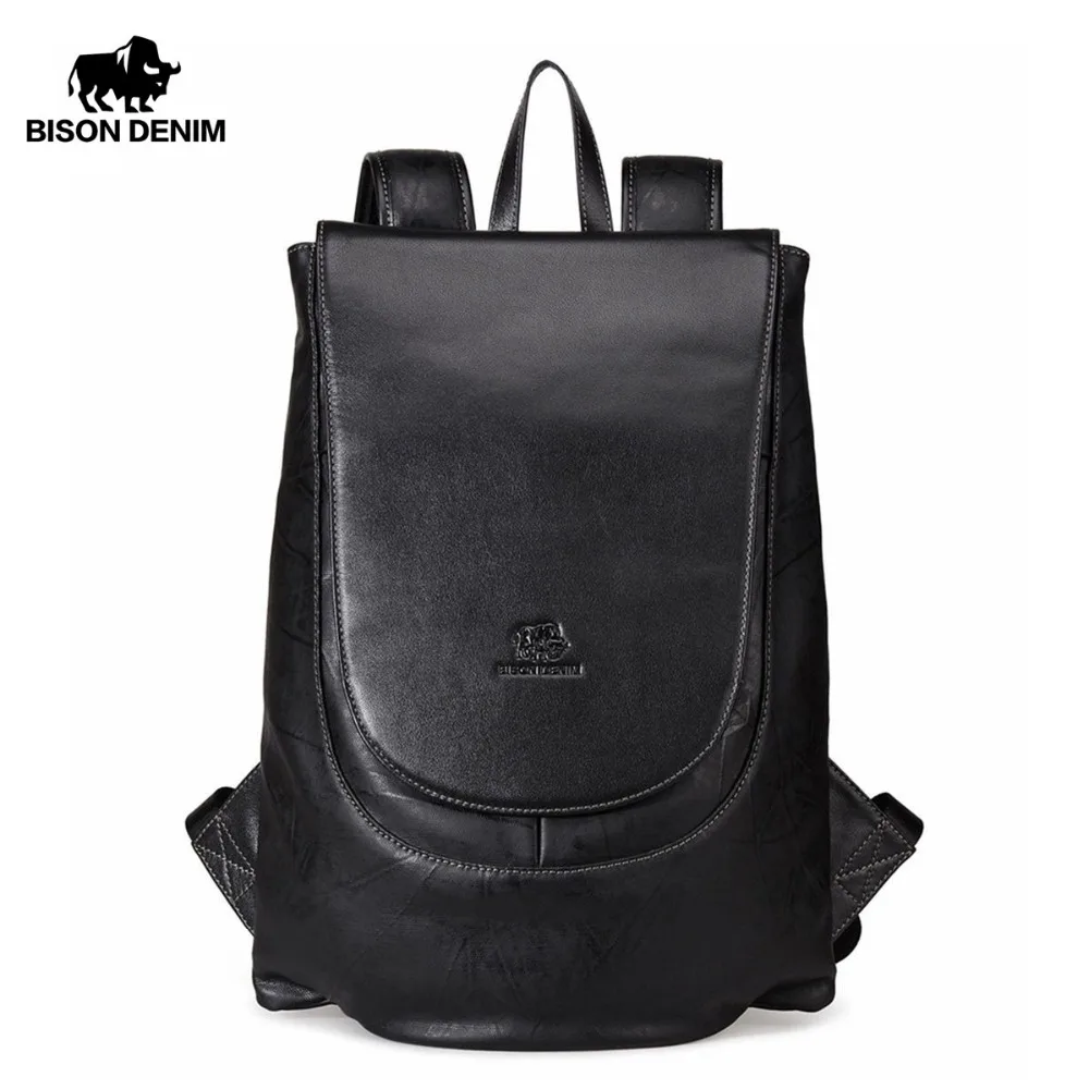 

BISON DENIM Large Capacity Backpack 15.6 inches Laptop Backpacks For Teenager Fashion Travel Waterproof Men Women Backpack N2530