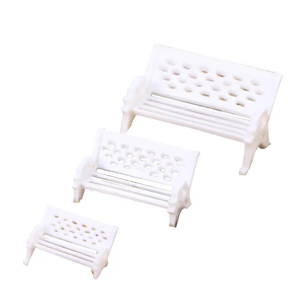 12pcs Mini Park Bench Miniature Plastic Artificial Micro Landscape