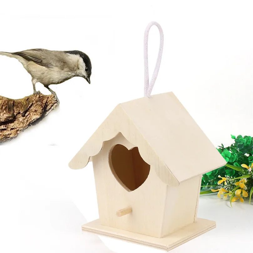DIY Nest Dox House Bird birdhouse деревянная коробка для улицы птиц теплый дом Новое