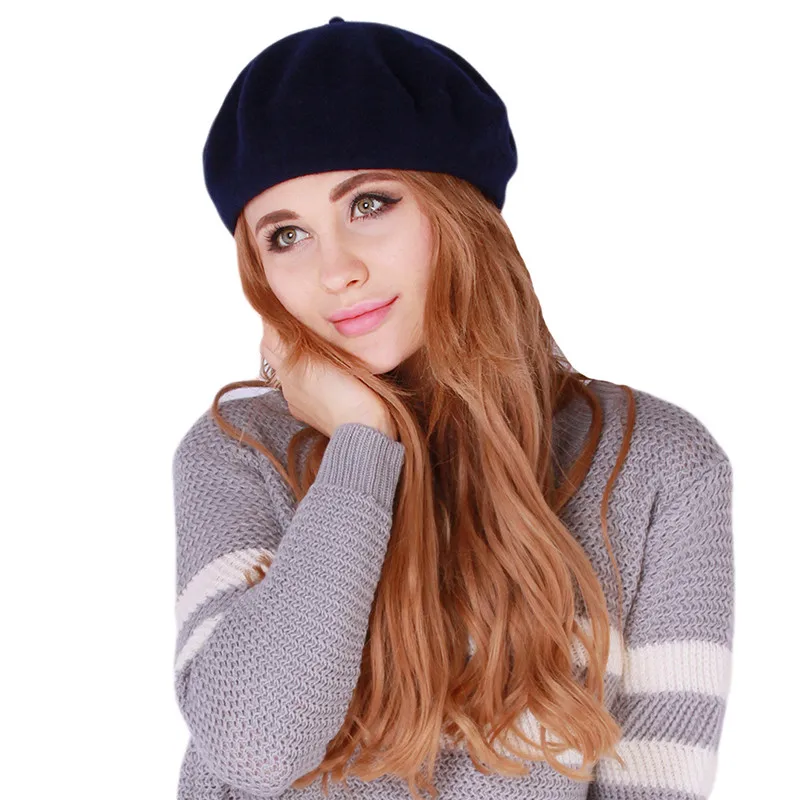 

Women Soft Warm Classic Beret Autumn&Winter Boina Feminina Felt French Artist Beanies Tam Baggy Hats Ski Caps High Quality