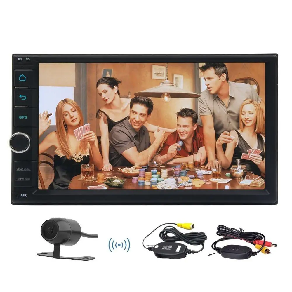 cheap Android 6.0 Car Video NO dvd Player GPS Navi 2 Din Car Stereo Navigation two 2din Head Unit supports OBD2 Wifi 3G 4G+FREE camera