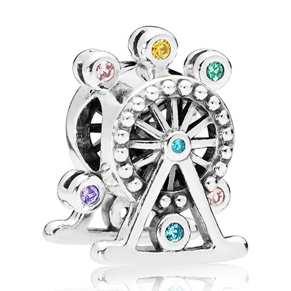 

Ferris Wheel Charm 100% Real 925 Sterling Silver Wheel Beads Charms Fit Original Bracelet Diy Jewelry